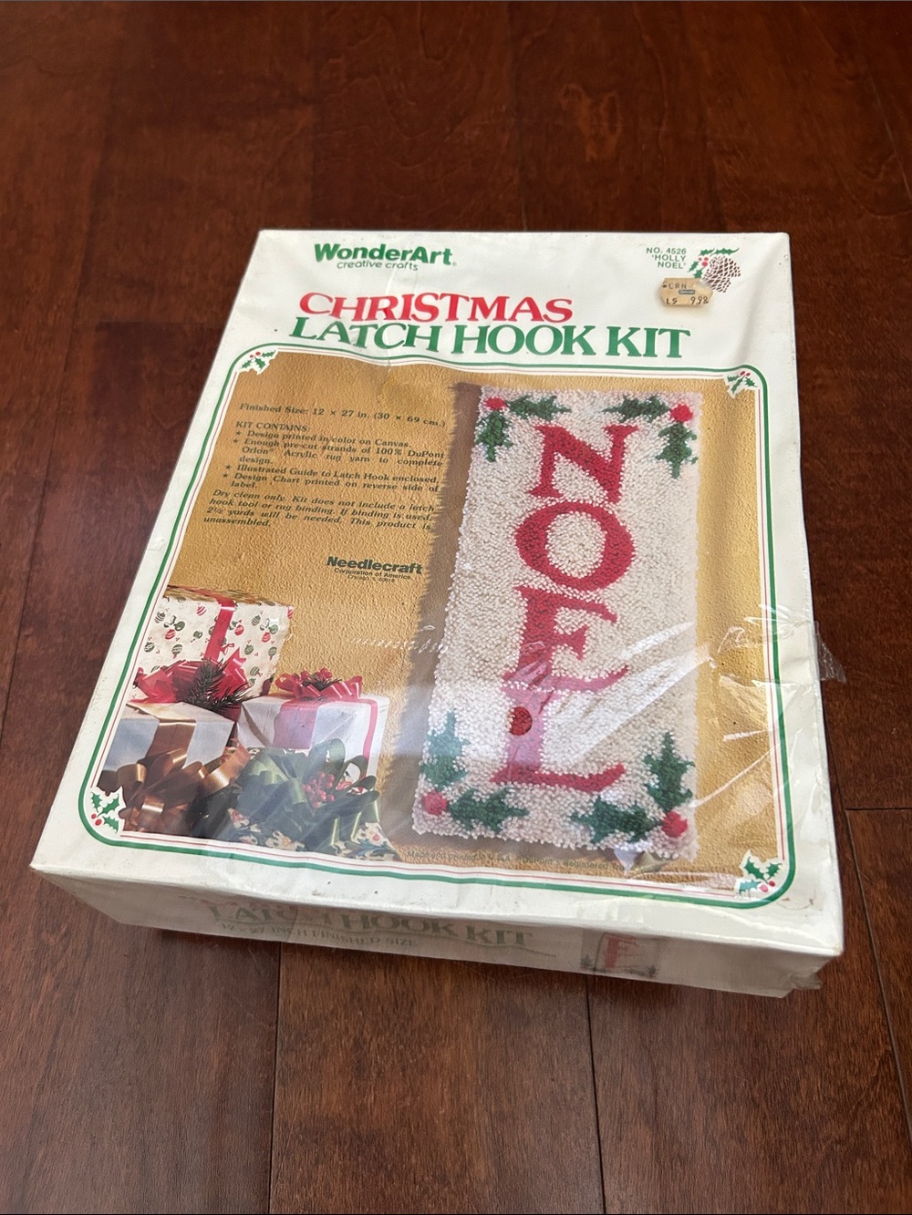 Vintage WonderArt Christmas Latch Hook Kit - NOEL Banner 12x27in, New in Box